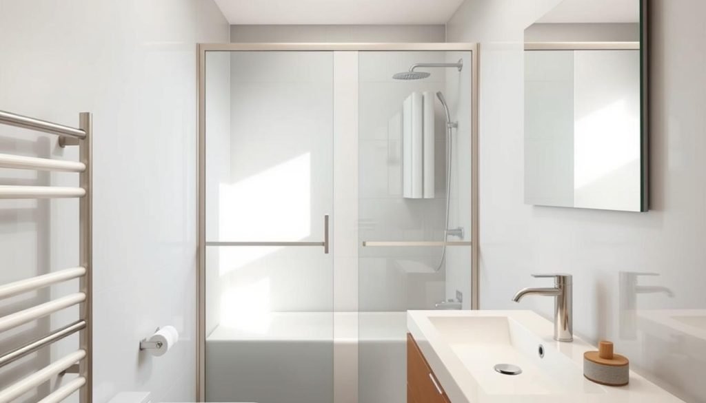 sliding doors in small bathroom